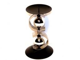 Electro-Plated Chrome 16cm Metal Candle Holder