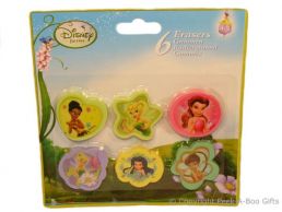 Character Erasers Disney Fairies 6 pack Assorted