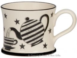 Moorland Pottery Geordie Put the Kettle On Pet with Stars Mug 