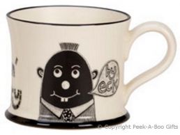 Moorland Pottery LancashireWare Gi'me Black Puddin Mug
