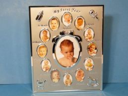 My First Year Silver Plated Baby Photo Frame Collage