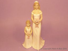 Wedding Day Bride & Bridesmaid Jewelled Figurine by Annie Rowe 