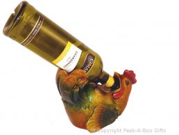 Novelty Resin Laying Cockerel Boozer Wine-Spirit Bottle Holder