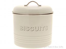 Home Sweet Home Cream Collection Tin Biscuit Canister 