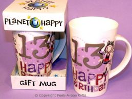 Planet Happy Female 13th Birthday Bone China Gift Mug by Leonardo