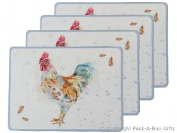 Leonardo Country Cockerel Set of 4 Placemats Corked Backed by Jennifer Rose