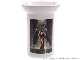 Ceramic Round Picture Fragrance Oil Burner Dark Angel Red Dress 12.5cm