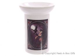 Ceramic Round Picture Fragrance Oil Burner Dark Angel & Raven 12.5cm