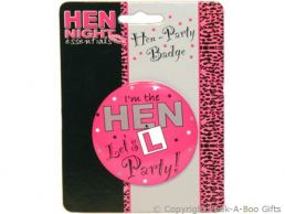 Hen Night Party Large 4" Badge