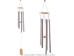 Wooden Top Wind Chime with 5 Metal Tube Chimes 77cm