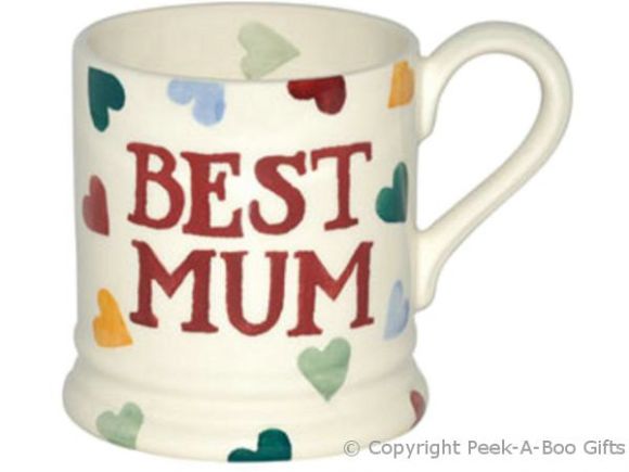 Emma Bridgewater Best Mum 1/2 Pint Polka Hearts Mug