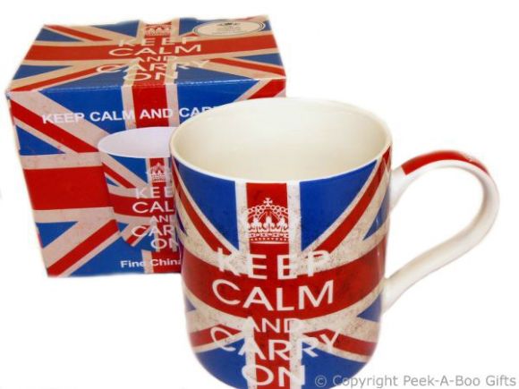 Keep Calm & Carry On Union Jack Fine Bone China Mug by Leonardo