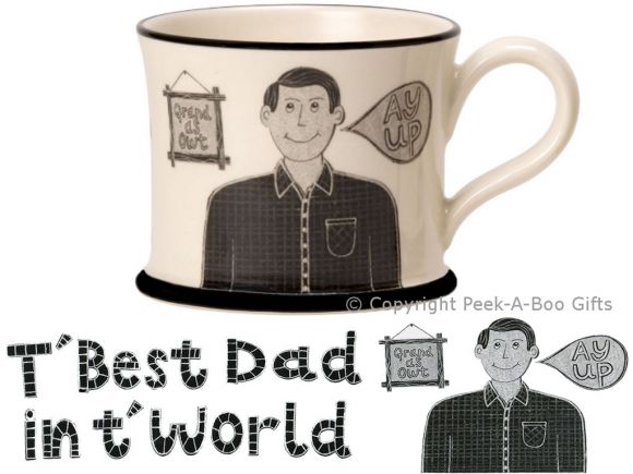 Moorland Pottery Yorkie Ware T&#039; Best Dad in T&#039; World Mug